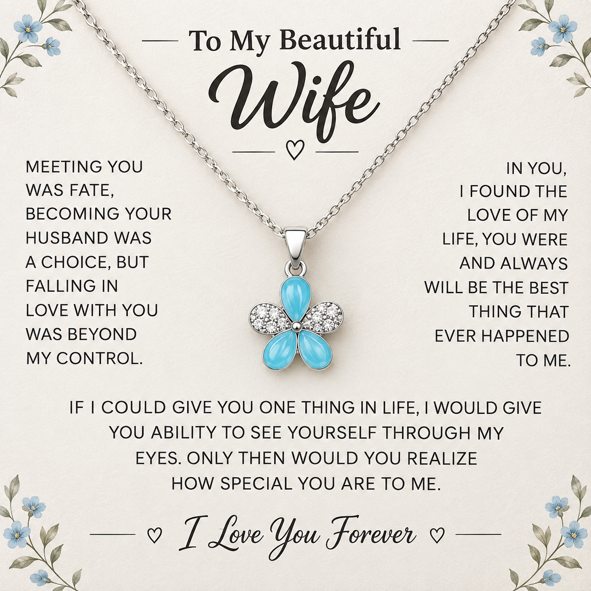 To My Beautiful Wife Necklace