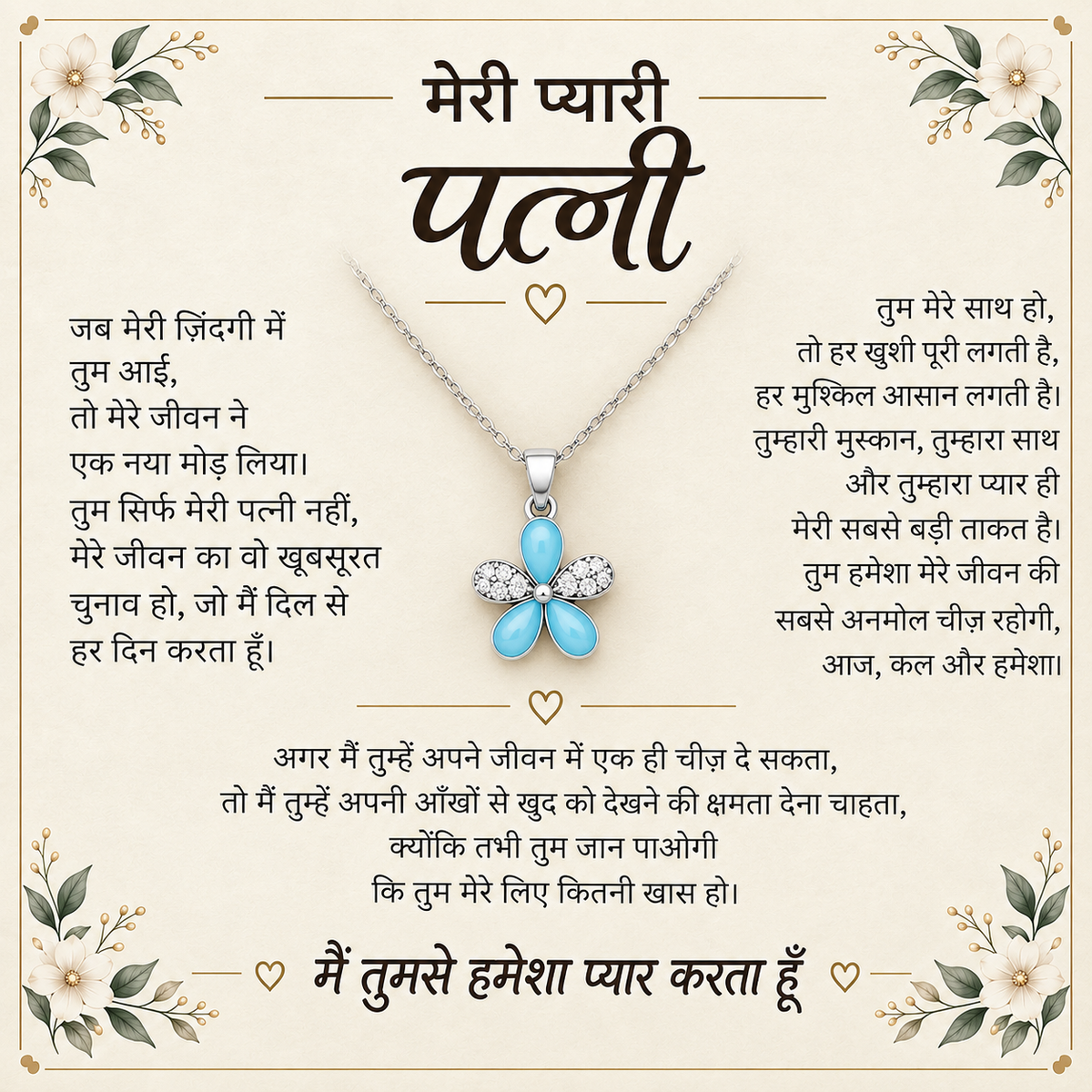 To My Beautiful Wife Necklace